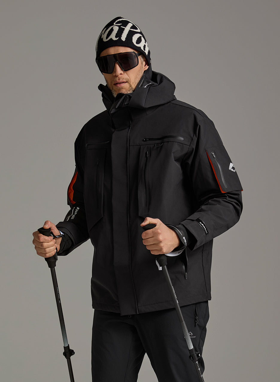 Alpargali Men's All-Weather Outdoor Jacket – Waterproof, Windproof, Year-Round Gear Black / XL